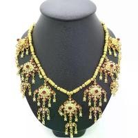ราคา Vintage jewelry ชุดไทยสร้อย ต่างหู เพื่อนเจ้าสาว สีทอง เครื่องประดับสร้อยคอ ลงยา COD (1732051991468475941)