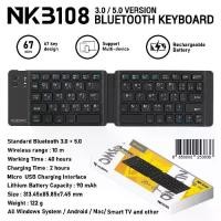 ราคา ส่งฟรี. Nubwo NKB-108 Bluetooth keyboard Thai wireless Bluetooth keyboard foldable slim lightweight (1731818460549515353)