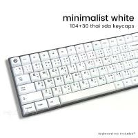 ราคา ที่นิยมมากที่สุด [Thai Keycaps] Minimalist White XDA Thai Keycap Set ปุ่มคีย์แคปภาษาไทย PBT Dye-subbed 104+30 คีย์ Mechanical Keyboard (1731951701622555682)