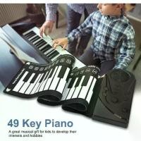 ราคา เปียโนแบบยางพกพา 49 คีย์ ม้วนเก็บได้ Portable 49 Keys Flexible Roll Up Piano Electronic Soft Keyboard Piano (1730813225202977276)