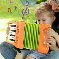 ราคา COD Accordion Toy 10 Keys 8 Bass Accordions for Kids Musical Instrument Educational Toys Gifts for Toddlers Beginners Boys (1731654696586610604)