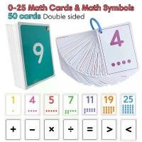 ราคา 50Pcs Maths Flashcards for Kids 0-25 Addition Subtraction Multiplication Division Math Symbols Educational Toys ขายดี (1732050420145031088)