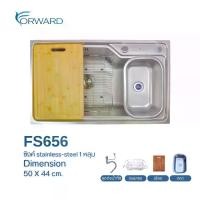 ราคา Forward ซิงค์ล้างจาน อ่างล้างจาน อ่างล้างจานสแตนเลสซิงค์ ซิงค์สแตนเลสเกรด201 Kitchen sink set ,stainless ขนาด 75 x 45 ซม. รุ่น FS656 (1729573743907211981)