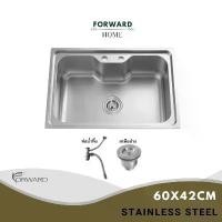 ราคา Forward ซิงค์ล้างจาน ซิ้งค์ อ่างล้างจานสแตนเลส อุปกรณ์ครบเซ็ท ขนาด60*42CM Kitchen stainless sink FS6042 (1732022946595964621)