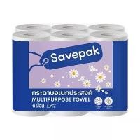 ราคา COD เซพแพ็ค กระดาษอเนกประสงค์ 6 ม้วน SAVEPAK Kitchen Towel 6 rolls (1731976024799610747)