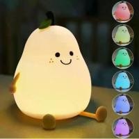 ราคา [COD] Soft silicone pear shape desk lamp USB rechargeable LED desk lamp 7 colors adjustable desk lamp (1732162511016199447)