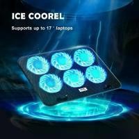 ราคา 2/6fans พัดลมรองโน๊ตบุ๊ค พัดลมโน๊ตบุ๊ค 6ใบพัด ปรับระดับ LED Laptop Cooling Pad เหมาะสำหรับแล็ปท็อปที่มีขนาดไม่เกิน คลังสินค้า (1731997987549120177)