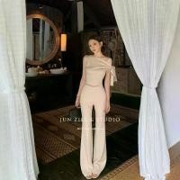 ราคา ชุดสตรี ชุดสองชิ้น สไตล์สั้นเปิดไหล่ เสื้อแขนกุดผูกเน็คไท กางเกงขายาวบาน ให้ความรู้สึกระดับไฮเอนด์ สงกรานต์ ชุด เอี๊ยม ยีน เซ็ต ผ้า สปัน old money outfits men ยีน กางเกง က (1731975099878966626)
