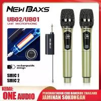 ราคา NewBaxs Ub01/ub02/ub04 wireless microphone 2 handheld microphone 50m receiving distance UHF FM cyclic charging no disturb KTV stage band 100% Ori cod one (1731972193156892073)