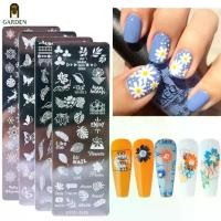 ราคา Nail Garden แผ่นออกแบบลายบนเล็บ ไตล์เล็บฝรั่งเศส แผ่นปั๊มลายเล็บ เครื่องมือตัวแบบเรขาคณิตดอกไม้ ปั้มลายเล็บ (1731340226381384632)
