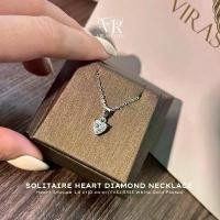 ราคา VRS.สร้อยคอเงิน92.5% ชุบทองคำขาวพร้อมจี้หัวใจเม็ดเดี่ยว น้ำหนัก1.0กะรัต ความยาว16-18นิ้ว Collection”Solitaire Heart Diamond”Necklace (1731314322498946880)