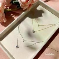 ราคา Kissmebythesun - Claire Necklace | สร้อยคอจี้เพชรหัวใจ 2 layers ชุบทองคำขาว 14k (1732027613795026303)