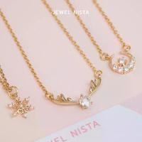 ราคา snowflake, reindeer, lunar necklace สร้อยคอจี้เกล็ดหิมะ, กวางเรนเดียร์, พระจันทร์ สปอตสินค้า (1731898183314081687)