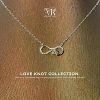 ราคา VRS.สร้อยคอเงิน92.5ชุบทองคำขาว ความยาว16-18พร้อมจี้Infinity Collection “Love Knot” Necklace (1730203717575019328)