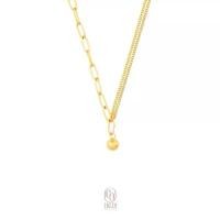 ราคา CozzySayido- Necklace Big Chain And Double Small Chain with Circle Drop Pendant Gold (1732065567486741050)