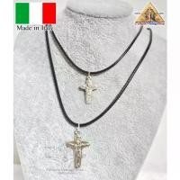 ราคา สร้อย เชือกดำ สร้อยคอ จี้กางเขนอิตาลี Cross Italy Necklace Catholic คาทอลิก#นเค0100 (1732046409570813632)