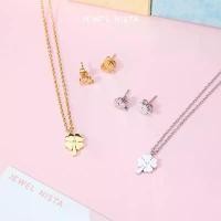 ราคา lucky clover necklace สร้อยคอจี้ใบโคลเวอร์ (1732037150024041987)
