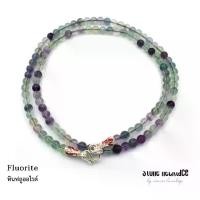 ราคา STONE NECKLACE สร้อยคอหินแท้ หินฟลูออไรต์ fluorite ขนาด 5 มม. ตะขอเงินลงยา by siamonlineshop (1729627871861573877)