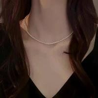 ราคา สร้อยคอมุกเม็ดเล็ก/Mini pearl necklace/สร้อยคอไข่มุก/Pearl chain/Korean Necklace /สร้อยคอสไตล์เกาหลี (1732101523402622442)