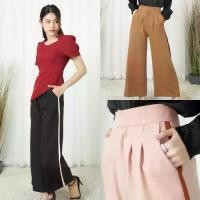 ราคา 【SALE】Miss Office (Hot Sale) กางเกงขายาว ทรงกระบอกตรง เอวสูง แต่งแถบข้างทูโทน (DP-025) (1731587379416237436)