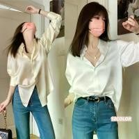 ราคา Ketrina เสื้อเชิ้ตซาติน เสื้อแขนยาวผู้หญิง เสื้อแฟชั่นผู้หญิง เสื้อบาง office style เรียบๆ เนื้อผ้าลื่น เสื้อเชิ้ตแฟชั่นสตรี เสื้อเชิ้ตแขนยาวผ้าซาติน #W443 women clothing (1730737908468386799)
