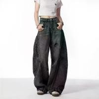 ราคา กางเกงยีนส์ขาด unisex เทรนด์ฤดูร้อนของผู้ชาย ทรงหลวม สไตล์วินเทจ กางเกงขากว้าง สไตล์อเมริกัน ไฮสตรีท กางเกงขายาวทรงตรง ladder pants Baggy jeans ผ้ายีนส์แท้ levis 501 เสื้อ ลินิน (1731639026290164910)
