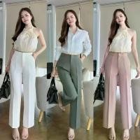 ราคา Toffy: ผ้าสักหลาด ขนาดกลาง ทรงกระบอก เอวมีเชือกผูก นุ่มและเด้งดึ๋ง ซิปหน้าและตะขอหน้า กางเกง y2k blackpink jennie pants (1732118793841837149)