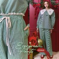 ราคา FLAT2112 FF0968 : EVERGREEN PANTS กางเกงขายาว เอวยางยืด กางเกงสาวอวบ (1731556135639681593)