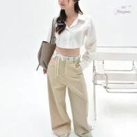 ราคา Violet Pants กางเกงเอวสูง กางเกงขายาว เเถมสายลูกไม้คล้องเอว (5364) จัดส่งฟรี กทม (1732144832359859518)