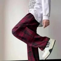 ราคา กางเกงวอร์ม ลายสก็อตสีแดง สำหรับผู้ชาย สไตล์ญี่ปุ่น กางเกงพาด ทรงตรง ทรงหลวม Man Clothing ပ ေ ခ ျ Pants (1731667617363364783)