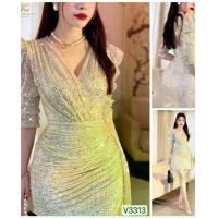 ราคา ชุดเดรส Glitter Dress วิ้งๆ ผ้ากลิตเตอร์ Party Dress (V3313) (1732327393894172700)