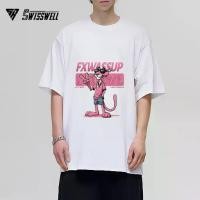 ราคา 【WOMINI】SwissWellเสื้อยืดผู้หญิง สีขาว Oversize Cotton 100% T shirt Men ด้านหน้ามีลาย “Pink Panther” สไตล์อเมริกันย้อนยุค (จัดส่งตลอด 24 ชั่วโมง) 210g Tee S-5XL 7สี (1732047022220936242)