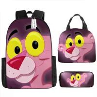 ราคา Pink Panther อะนิเมะกระเป๋านักเรียนนักเรียนชุดโพลีเอสเตอร์ความจุขนาดใหญ่5-12 ปีเด็กชาย เด็กหญิงกระเป๋านักเรียนเด็กถุงอาหารกลางวันเก็บความร้อนแบบพกพากระเป๋าดินสอ 3pcs (1730122445973063830)