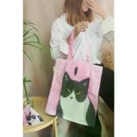 ราคา กระเป๋าผ้าลายแมวชมพู Tote print cat pink (1731948477058680394)