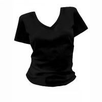 ราคา เสื้อยืดแขนสั้น สีดำ คอวี จับเอว ทรงตรง ไหล่เฉียง ทรงสลิมฟิต สไตล์สาวฮอตหวาน ดีไซน์อเมริกัน เอวสูง เสื้อสั้น เสื้อ กราม mardi mercredi เสื้อ สติช แพทเทิร์น สาวอวบ baren blis (1731932544643466333)