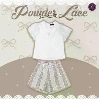 ราคา (มี2XL) Boniga สีขาว Powder Lace Set เซ็ต 2 ชิ้น เสื้อสีขาวปกเชิ้ตแต่งลูกไม้นิ่มทรงสวยช่วยปิดช่วงแขน + กางเกงขาสั้นผ้าลูกไม้ มีซับใน (1730465684269336767)