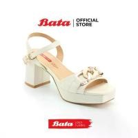 ราคา Bata บาจา Red Label รองเท้าส้นสูง รองเท้าส้นสูงรัดข้อ รองเท้าเสริมส้น สูง 3 นิ้ว รุ่น ZURICH สีขาว รหัส 7601320 (1729581214620420762)