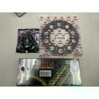 ราคา 125ปลาวาฬสีเลือดหมู125สีเขียวถังแก๊ส ✸ชุดสเตอร์ Yamha R1 ปี15-17 หน้า 16 ฟันมียางซับเสียง หลัง 41ฟัน พร้อมโซ่ 525 X-RING ZSMXBB ยี่ห้อ Jomthai✦ (1732096961329530399)