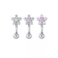 ราคา Piercingroom by Jay จิวสะดือสำหรับผิวแพ้ง่าย Flower Belly Ring จิวสะดือ เงินแท้ (ราคาต่อชิ้น) (1731238379264116658)