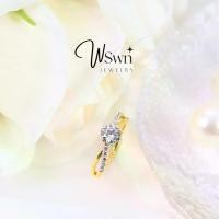 ราคา Criss-cross shank diamond ring แหวนทองแท้9K เพชรชูก้านไขว้ ฝังเพชรสวิช (1731384982476130220)