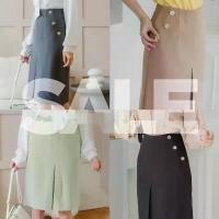 ราคา Sale !! กระโปรงทำงานเอวสูง ทรงทวิสต์ ยาว24'' Olive Skirt ที่นิยมมากที่สุด (1732162655895324569)