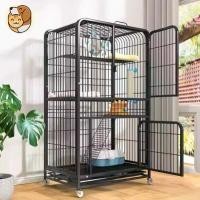 ราคา 【Big Sale】กรงแมว คอนโดแมว 2/3/4ชั้น ออกแบบหลายประตู ประกอบง่าย กรงสัตว์เลี้ยง โครงท่อสี่เหลี่ยม รองรับการกระโดดของแมวอ้วน มีถังขยะด้านล่าง สำหรับแมวและสุนัข (1730433893142202996)