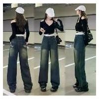 ราคา Jianjingmobilephoneaccessories1 Swan shop กางเกงยีนส์ขายาวเอวสูงทรงกระบอก แต่งขาดขอบเอวและกระเป๋าด้านหลัง วินเทจ แนวสวยสุดฮิตวัยรุ่นมากๆ （Hot sale） (1731803061860664390)