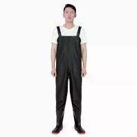 ราคา （หนาพิเศษ ）กางเกงบูทกันน้ำ ชุดเอี๊ยมกันน้ำ กางเกงทำสวน PVC เหมาะกับงานเกษตรและจัดสวน ขนาด 40-45 เอี๊ยมกันน้ำพร้อมรองเท้าบู๊ท （Hot sale） (1732133143847405389)