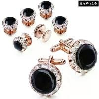 ราคา [COD] [Tiktok]HAWSON Luxury Crystal Cuff links and Studs Set for Tuxedo Mens Accessory Wedding Cufflinks Cufflink Shirt Cuff Links (1732079379736004171)