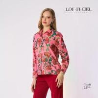 ราคา Stained glass Rose Woman's shirt เสื้อเชิ๊ตผู้หญิง สเตนกลาส โรส แขนยาว สีชมพู FBAYPI (1731445636746807600)
