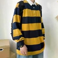 ราคา เสื้อกันหนาวมีฮู้ดผู้ชาย เสื้อยืดแขนยาว คอปกโปโล ทรงหลวม ลายทาง สำหรับผู้ชาย Shirt สุภาพบุรุษ Clothing Man เหลือง Polo เสื้อผ้า ปาเต๊ะ ผู้ ชาย ผ้า แบรนด์ เนม วง bodyslam (1731030935634545141)