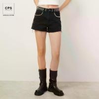 ราคา CPS CHAPS กางเกงยีนส์ขาสั้นสตั๊ดหมุด ผู้หญิง STUDDED JEANS SHORTS รุ่น C25WFIA184 (AW25#A1) (1731874193392370990)
