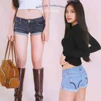 ราคา ️Molly Lady️ Super Low Jeans shorts กางเกงยีนส์ขาสั้นเอวต่ำ สไตล์คาวเกิร์ล ปักลายกระเป๋าหลัง (1731254651705525986)