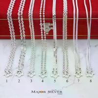 ราคา On time สร้อยคอเงินแท้ 92.5% / ชุดใหญ่ M : ยาว 14 นิ้ว ถึง 24 นิ้ว สร้อยคอเงิน หลายสไตล์ สวยเก๋ ดูดีมีสไตล์ สร้อยคอเงินแท้ 100 Major Silver (1731437319430767692)